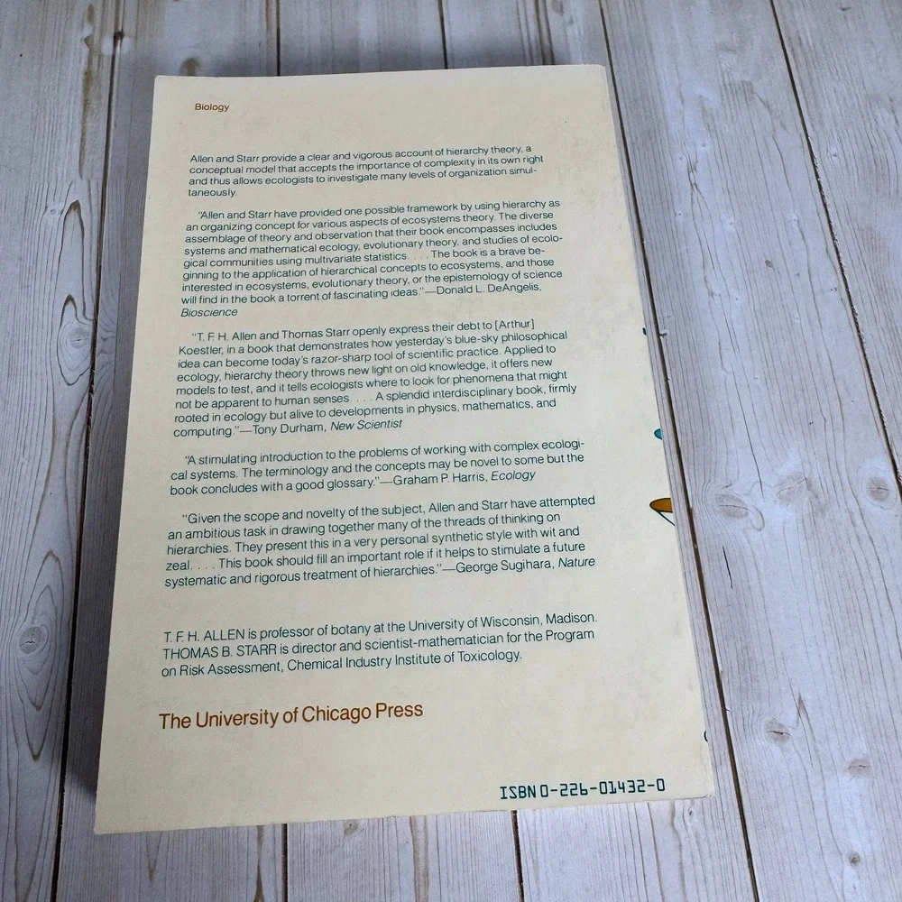 Hierarchy Ecological Complexity Allen Starr 1982 Biology University of Chicago